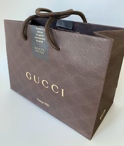 NEW GUCCI Authentic Gift Paper Shopping Bag Small Brown 9 x 7 X 4.5” Duty free