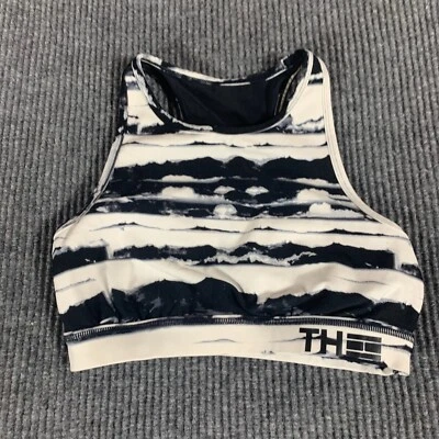 Tommy Hilfiger运动文胸女式黑色灰色加厚弹力瑜伽健身房锻炼 — 第 1/4 张图片