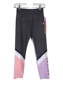 Justice Girls J-Sport Colorful Stripe Active Ankle Leggings Size L 12-14 NWT - Picture 1 of 5