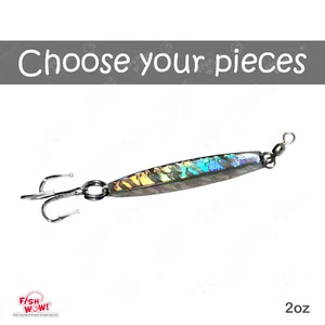 Fish WOW! 2oz Diamond Jig Mylar Trolling from 1pc 2pcs 3 5 10 20pcs laser lot - Picture 1 of 10