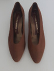 PETER KAISER  Pump Shoes Heels Size 8 Brown Textile Leather heels  Gold accent