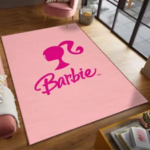 Alfombra rosa Barbie, decoración de alfombra de habitación de niña, alfombra de dibujos animados para bebé niña - Imagen 1 de 5