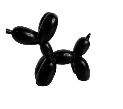 Estatueta de arte moderna balão cachorro escultura animal amante de cachorro preto com manchas brancas - Imagem 1 de 4