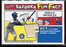 2005 Bazooka Fun Facts Relics HR Harold Reynolds Bat