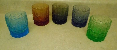 Selezione IVV Italian Crystal Glacier Ice Bark Glass Whiskey Tumblers 60's (5) - Image 1 of 4