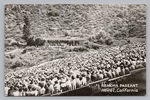 Ramona Pageant Photo, Hemet California, Large Crowd of People, RPPC Postcard P14 - Picture 1 of 2