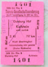 Zdjęcie Bilet kolejowy Duisburg Hbf Kufstein 2Kl. 1959 luty karta kolejowa I4