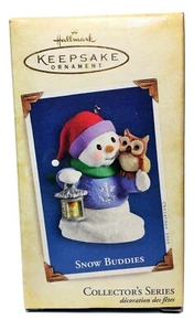 Hallmark Snow Buddies Snowman & Owl Keepsake Ornament 2005 Christmas Tree Decor - Picture 1 of 11