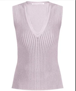 Verónica Barba Tejido Chaleco Lila Grande Púrpura Claro Sid Tejido Suéter Chaleco Top - Imagen 1 de 3