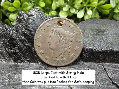 Old Rare Vintage Antique Relic 1828 Large Cent Great Condition Free Display Case Cover