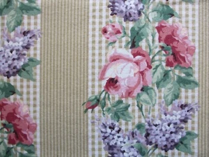 Tessuto P Kaufmann 3 iarde lavanda e rose viola rosa floreale cotone decorazione casa - Foto 1 di 7