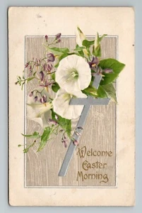 Postal de colección Welcome Easter Morning Glories postal Franklin sello de 1 centavo - Imagen 1 de 2