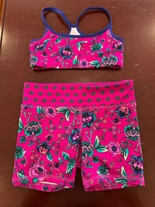 Old Navy active girls 8 sports bra bike shorts set lot outfit dance gymnastics - Picture 1 of 6