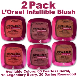 2-Pk L'Oreal Infallible Blush in 05 Coral, 15 Berry, or 20 Rosewood. Your choice - Picture 1 of 4