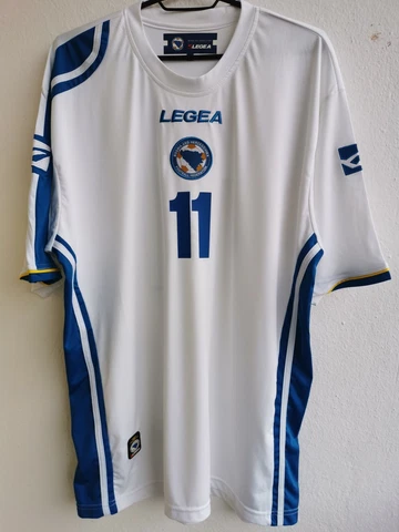 Edin Dzeko #11 Bosnia Jersey Away Kit Legea White Shirt Bosna Trikot BiH Cover