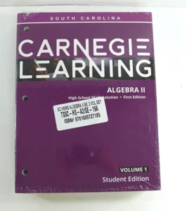 NEW SEALED TEXTBOOKS:Carnegie Algebra II HS Math Solution 1st Ed. Volume 1 & 2 - Picture 1 of 6
