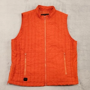 Ralph Lauren Vest Mens Medium Orange Quilted Full Zip Sleeveless Puffer Outdoor - Picture 1 of 12