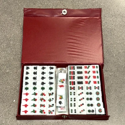 Vintage Feng Jia Mahjong Set Sealed Travel Edition Red Case Chinese Game Sealed - Image 1 of 4