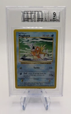 BGS 9 Mint Magikarp 35/102 Shadowless 1999 Pokemon Base Set - Image 1 of 2