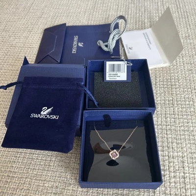 Brand New Swarovski Sparkling Dance Pink Crystal Necklace In Original Packaging - Image 1 of 4