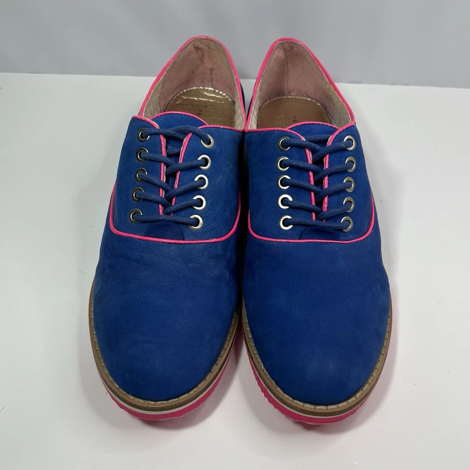 Женские туфли-оксфорды Tommy Hilfiger 8,5 M синяя розовая отделка опрятные - Изображение 1 из 4
