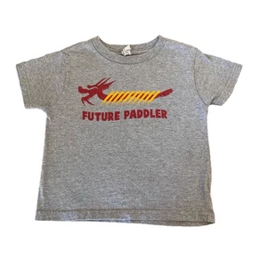 Kids Size 4 “Future Paddler” T-Shirt Vintage Heather Gray Canoe Crew Rowing - Picture 1 of 4