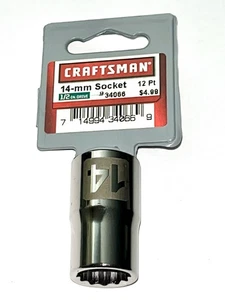 Vintage Craftsman 34066 NOS 14mm Easy Read Shallow Socket 1/2" Dr 12 pt USA - Bild 1 von 22