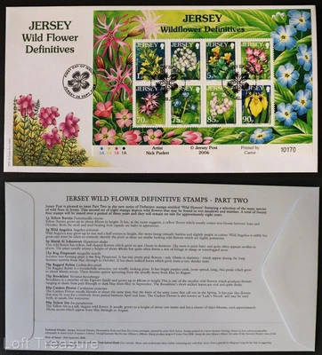 Jersey Stamps "Wild Flowers - Definitives" 6 Value S/S First Day Cover 2006 - Image 1 of 3