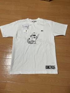 LACOSTE One Piece Collaboration T-Shirt Logo Print weiß Gr. US S Made in Japan - Bild 1 von 15