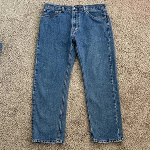 Levi's 505 Men's Jeans Blue Medium Wash Denim Straight Leg Size 36x30 (36x29) - Picture 1 of 7