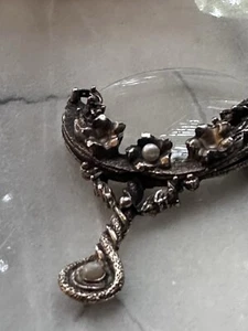 Vtg antique baroque style ladies Magnifying Glass metal flowers handle Italy - Picture 1 of 7