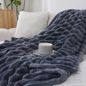 Kate Aurora Modern Lux Ultra Soft Plush Ribbed Accent Throw Blanket - 7 Colors - Picture 1 of 56