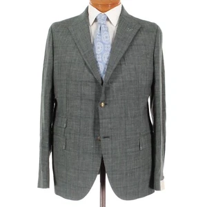 Cappotto sportivo Eleventy Platinum nuovo con etichetta taglia 56 46R verde a quadri misto lana Loro Piana - Foto 1 di 9