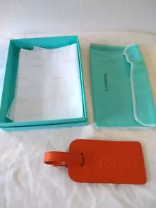 Tiffany & Co Travel Optium Leather Luggage Tag color Brown New in Box - Picture 1 of 7