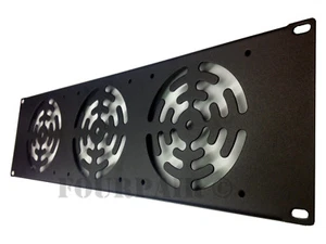 3 Lüfter (120 mm) 19 Zoll Gestell Halterung Kühlpanel DJ Rack Gehäuse Serverschrank - 3U - Bild 1 von 2