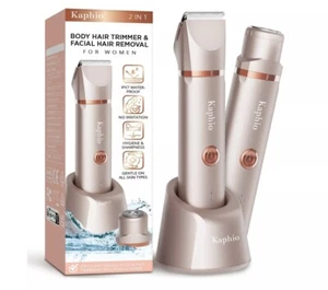 Electric Bikini Trimer Shaver Women: 2 in 1 IPX7 Waterproof Wet & Dry Use (bk) - Picture 1 of 10
