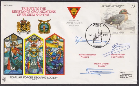 Belgium Resistance Fraternelle L'Armee Secrete Signed Rooman/DeGraef/Gerardis Cover