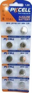 10 PKCELL LR1130 AG10 189 L1131 389 V10GA 1.5 V Alkaline Button Cell Battery - Picture 1 of 5