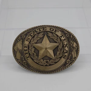Texas State Belt Buckle Tony Lama Series Brass Cowboy Western Wear TX Star - Picture 1 of 5