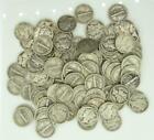 Mercury Dimes $10 Face Value 90% Silver 2 Rolls 100 Coin Bulk Lot Collection