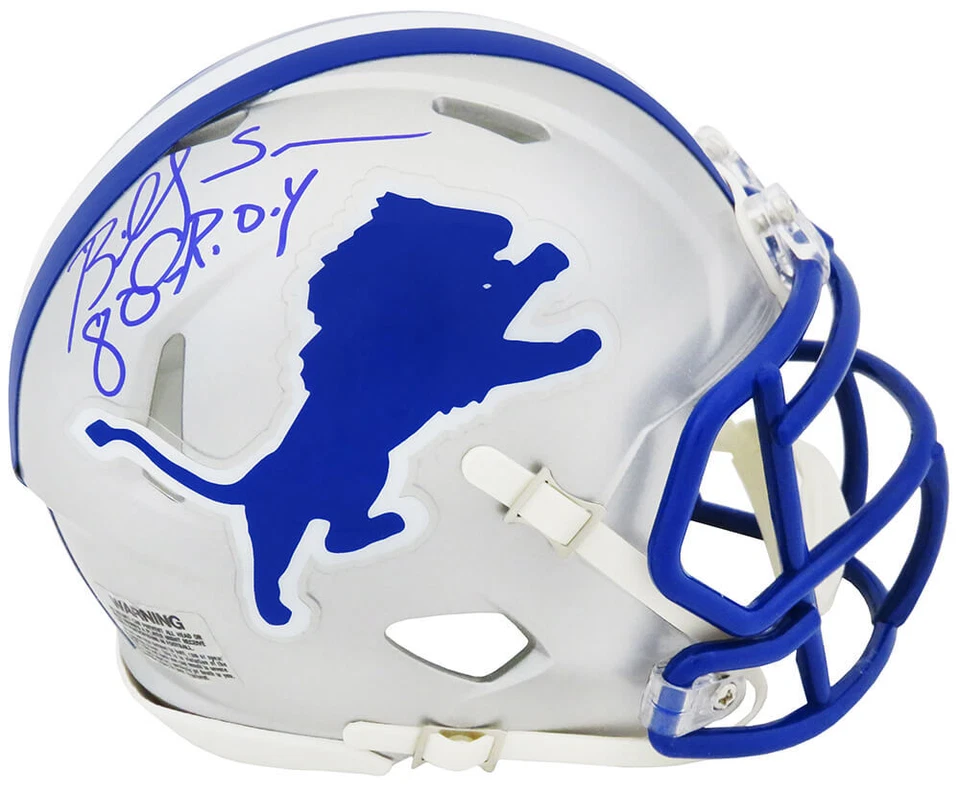 Minicasco de velocidad Riddell retro firmado por Billy Sims Lions con 80 ROY - (CERTIFICADO DE AUTENTICIDAD SS) Foto 1 de 1