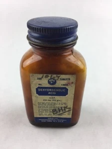 Vintage Dehydrocholsäure Apotheke 3,5" Medizin Flasche American Pharmaceutical - Bild 1 von 1