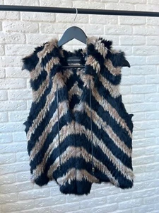 Zadig & Voltaire Finch Deluxe Rabbit Fur Vest Hooded Jacket Women's M - Picture 1 of 7