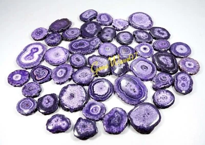 Lote de 4 piezas de piedras preciosas de cuarzo solar púrpura cabujón druzy 250 quilates natural al por mayor Foto 1 de 4