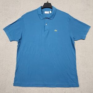 Lacoste Shirt Mens 9 (4XL) Blue Polo Classic Fit Cotton Pique Croc Preppy Golf