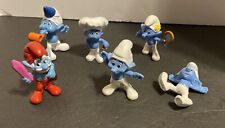 Lot of 6 SMURF Peyo Figures Toys McDonald's Collectible. Cake Toppers 2011 &2013