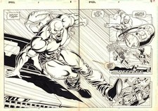 Steel #1 pgs. 6 & 7 - John Henry Irons Action DPS - 1994 art by Chris Batista