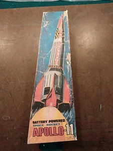 Vintage Apollo 11: 14" Batteriebetriebene Weltraumrakete Japan nur Box Nomura - Bild 1 von 6