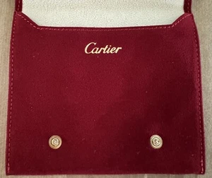 NWOT CARTIER Jewelry/Watch/Rings/Bracelet Burgundy Pouch 100% Authentic - Picture 1 of 4