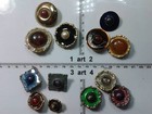 1 lotto bottoni gioiello smalti pietre vetro murrine buttons boutons vintage g3